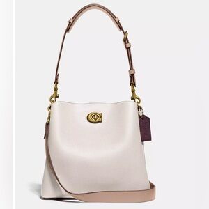 Coach Willow Bucket / crossbody Bag In Colorblock in Chalk